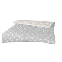 WINTERDECKE mit Sternen Grau Silber 135x200cm - Silberfarben, Textil (135/200cm)