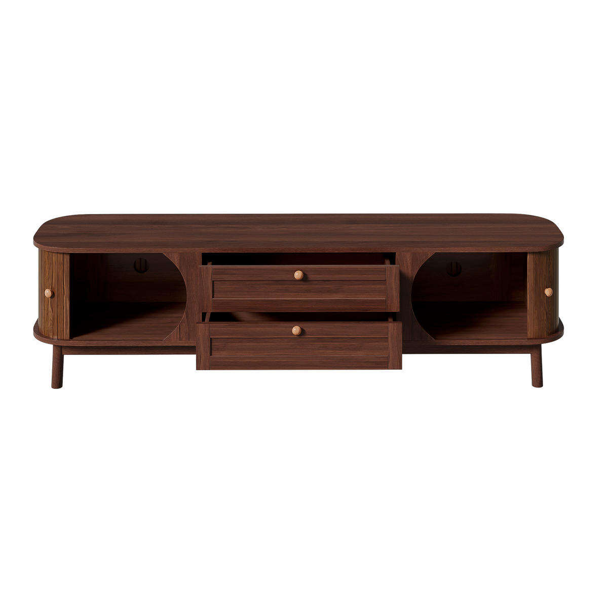 TV-LOWBOARD 170/39,5/46 cm Nussbaum aus MDF mit Schubladen - Walnussfarben, Holzwerkstoff (39.5/46/170cm) - OKWISH