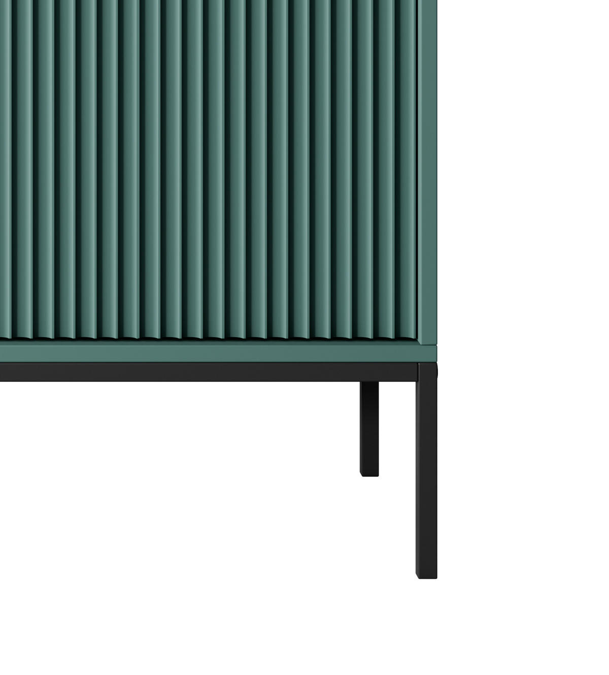 KOMMODE NOVA, Geriffelte Front, 2-Türen, 2-Schubladen 104x39x83 cm, Labrador - Türkis/Schwarz, Holzwerkstoff/Kunststoff (104/83/39cm) - DomoHome