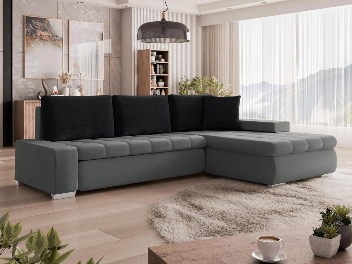 ECKSOFA Orkan Mini - Greige, Holz/Textil (265/185cm) - MIRJAN24