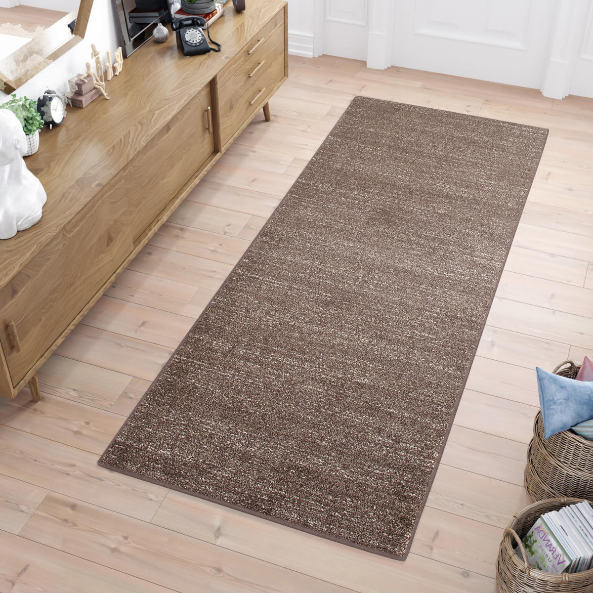 LÄUFER SARI Hellbraun 90/1400 cm - Hellbraun, Textil (90/1400cm) - Tapiso