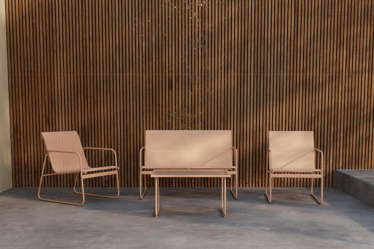 GARTENSET, Scopello, Beige, Stahl, 45 x 75 x 41 cm, 4-teilig - Beige, Metall - ebuy24