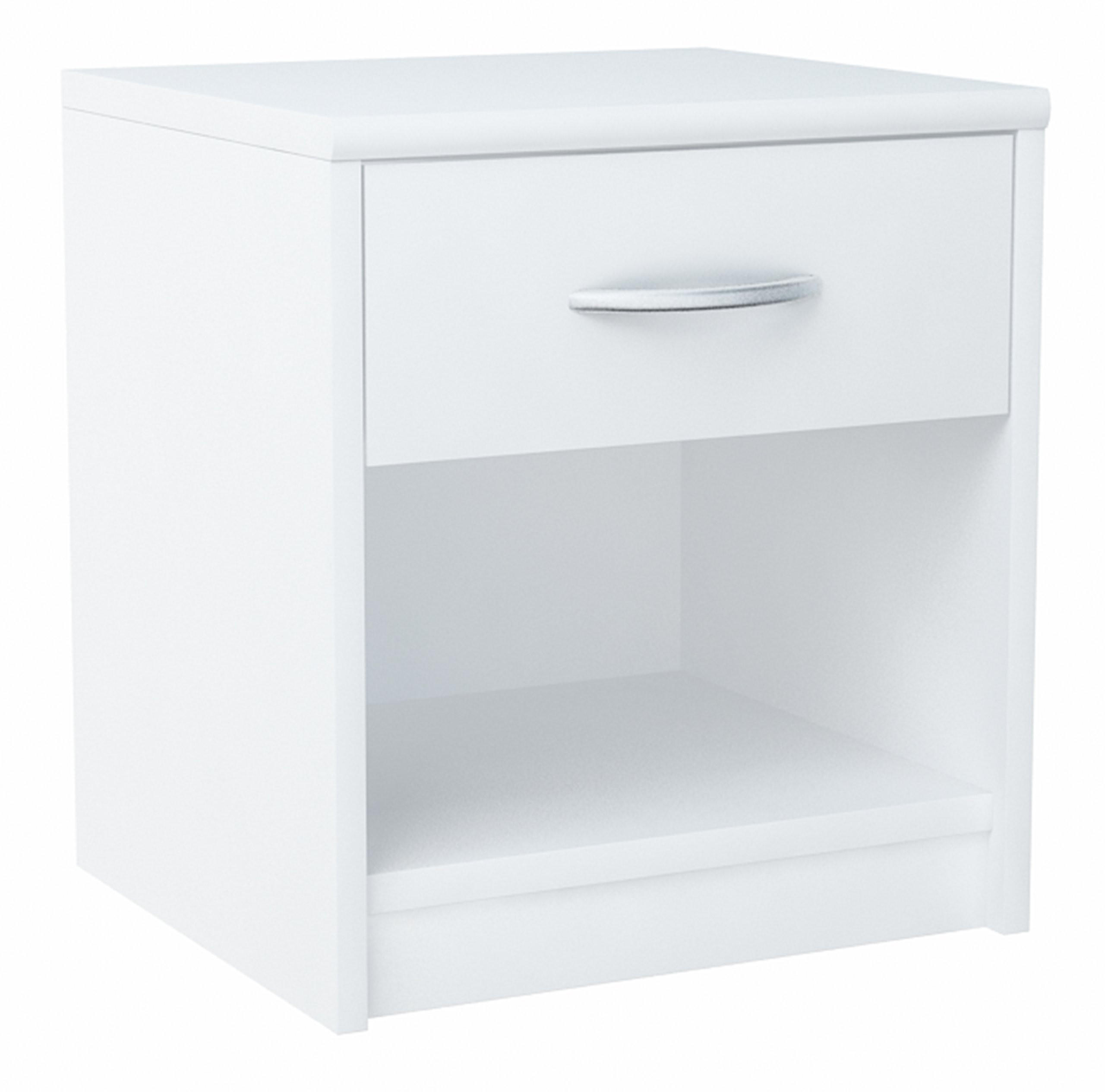 NACHTTISCH 1S Weiß 38,8/35/45 cm mit einem Schubladen - Weiß, Holzwerkstoff (38.8/45/35cm) - Matkam Möbel