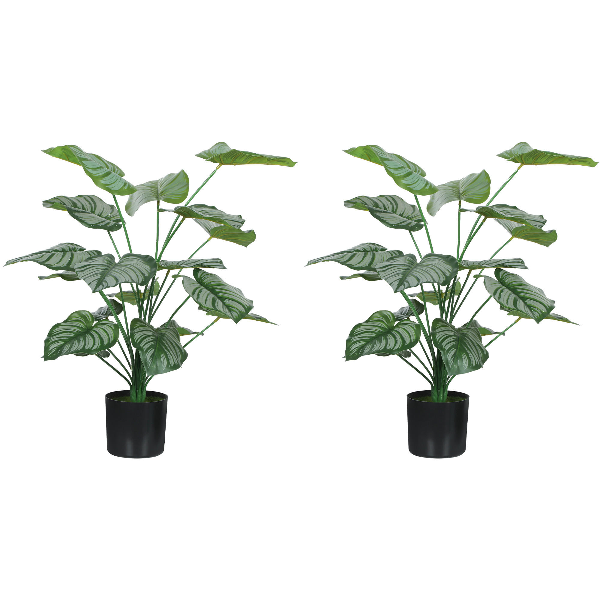 PFLANZENSET Grün realistisch mit Topf 65 cm (2er-Set) - Grün, Kunststoff (65cm) - PANGIVO
