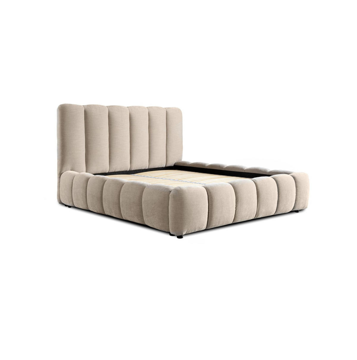 POLSTERBETT Heda Komplettset - Champagner, Holzwerkstoff/Textil (140/200cm) - Fun Möbel