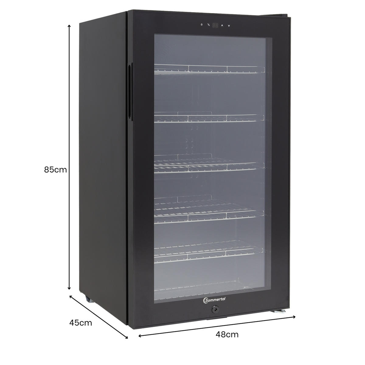 WEINKÜHLSCHRANK GK100 - Schwarz, Metall (48/85cm) - Sommertal