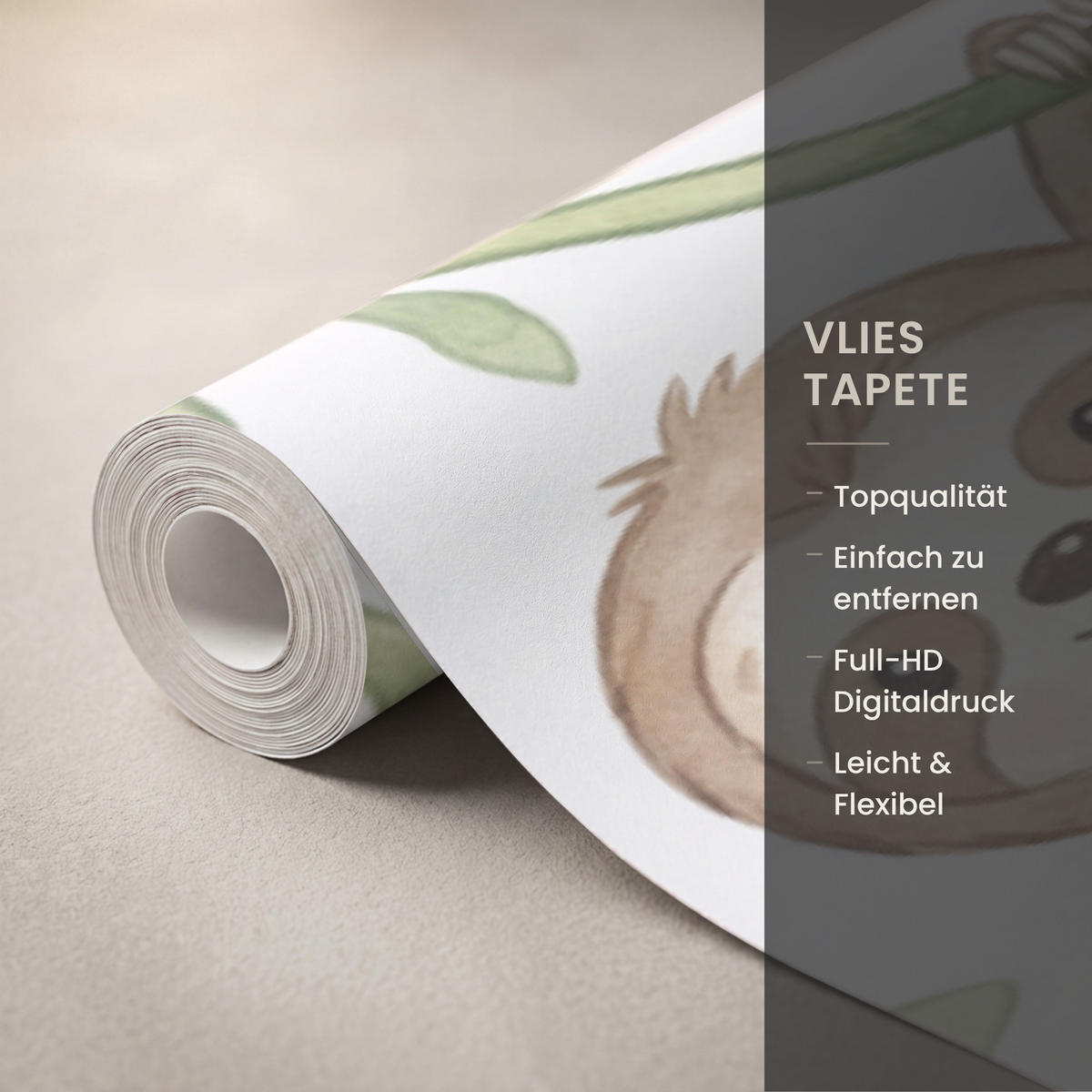 KINDERTAPETE - Tiere - Dschungel - Pastell - 400x300 cm - Weiß, Papier (400/300cm) - OnlyWow