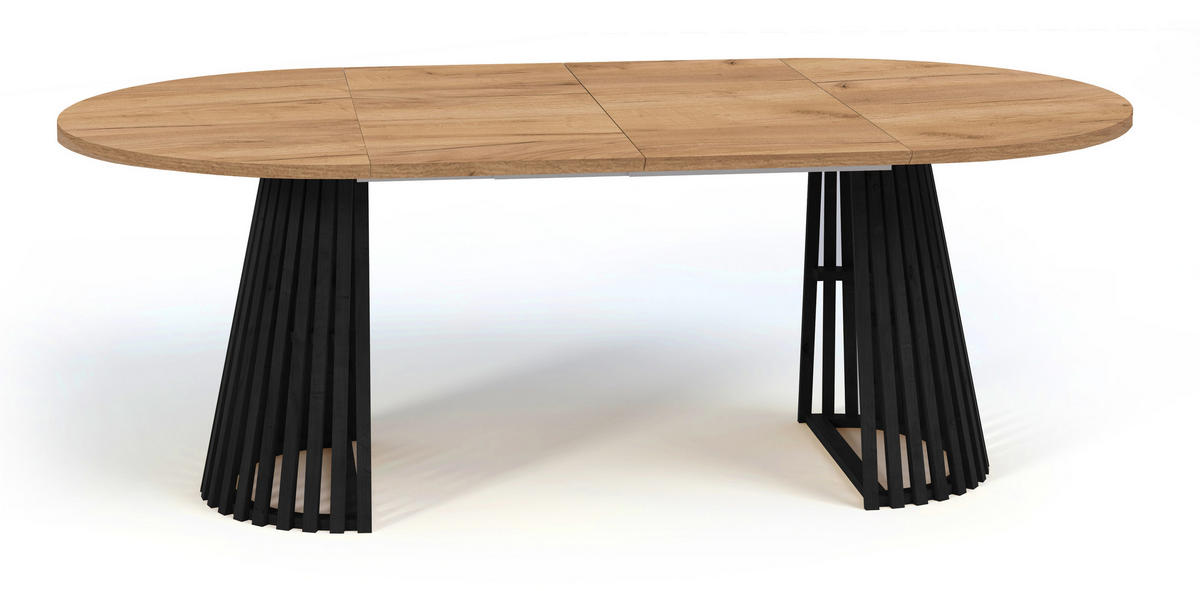 ESSTISCH runder ausziehbarer Tisch für Esszimmer DOVER 90 / 190 cm, Farbe: Eiche Lefkas / Weiß - Dunkelbraun/Weiß, Holz (190/90/77cm) - Dekori_Interiors