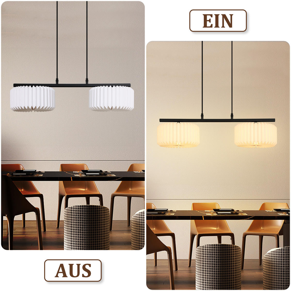 HÄNGELEUCHTE Brenn 24/144/68 cm - Weiß, Papier (68/24/144cm) - ZMH