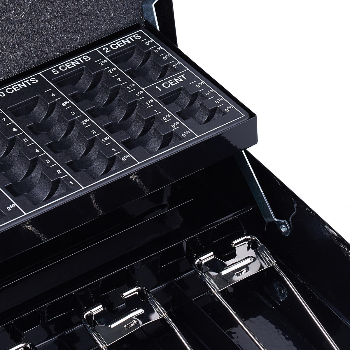 GELDKASSETTE Euro-Münzzählbrett - Schwarz, Kunststoff/Metall (30.5/8.5/24.5cm) - Relaxdays