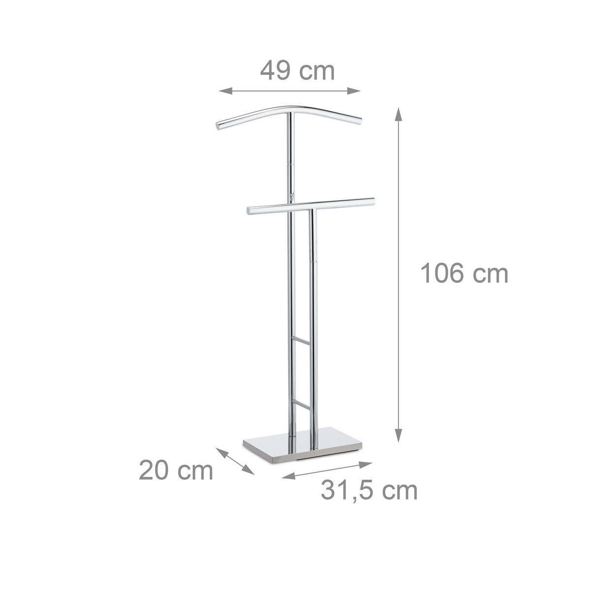 HERRENDIENER - Silberfarben, Kunststoff/Metall (49/106/20cm) - Relaxdays