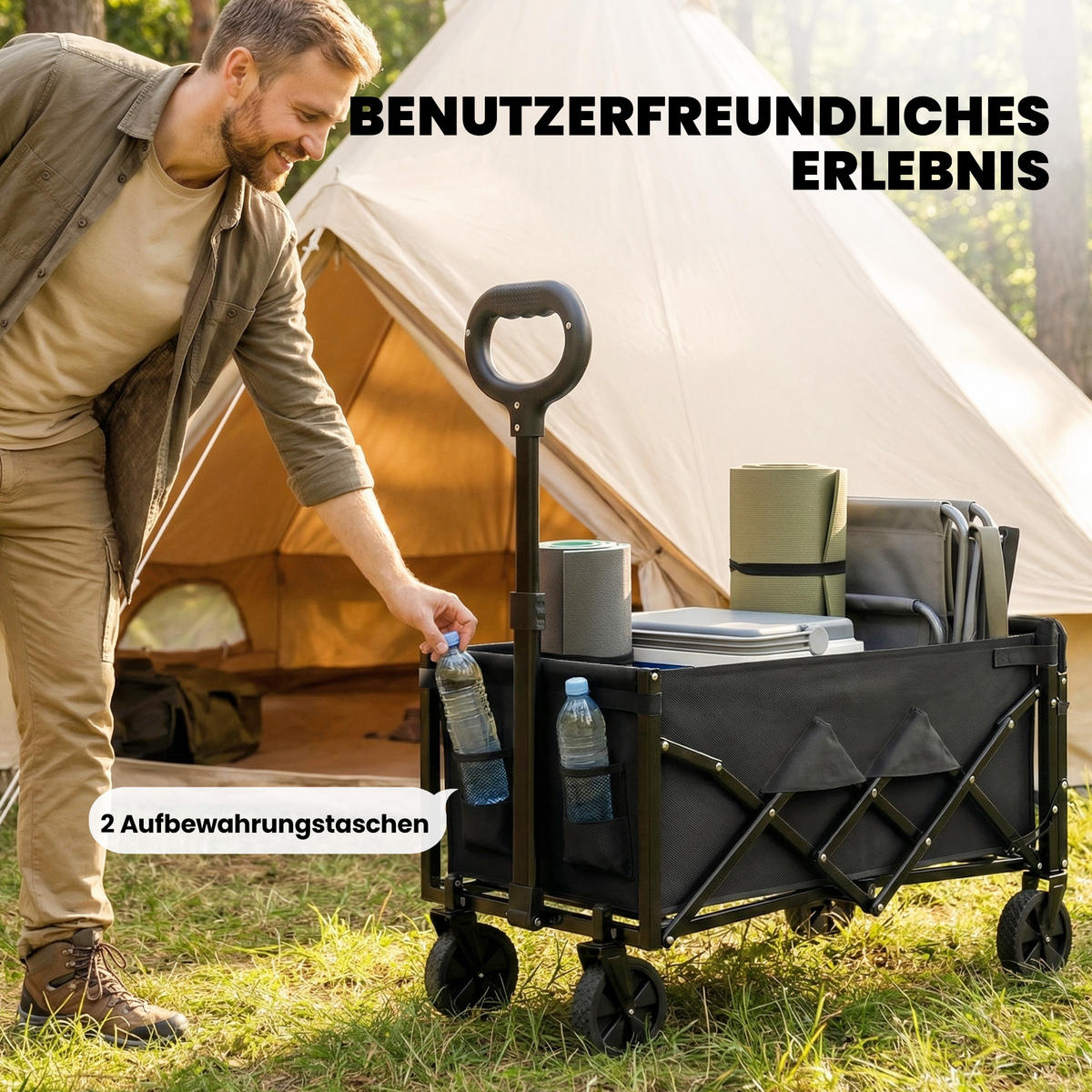 GARTENWAGEN DE-10541 Schwarz - Schwarz, Metall (45/86/71cm) - ComfortXL