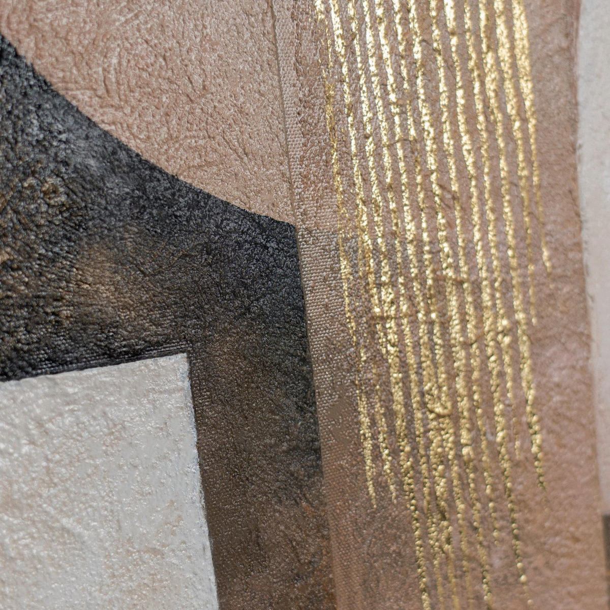 GEMÄLDE Geometrie des Lichts Schattenfugenrahmen Eichefarben 70x50 cm - Eichefarben, Holz (70/50cm) - YS-art gallery