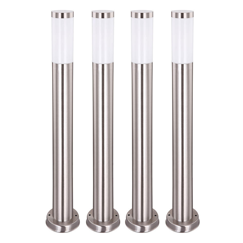 LED WEGELEUCHTE Edelstahl Silber 4er Set - Silberfarben, Metall (11/80/80cm) - Globo Lighting