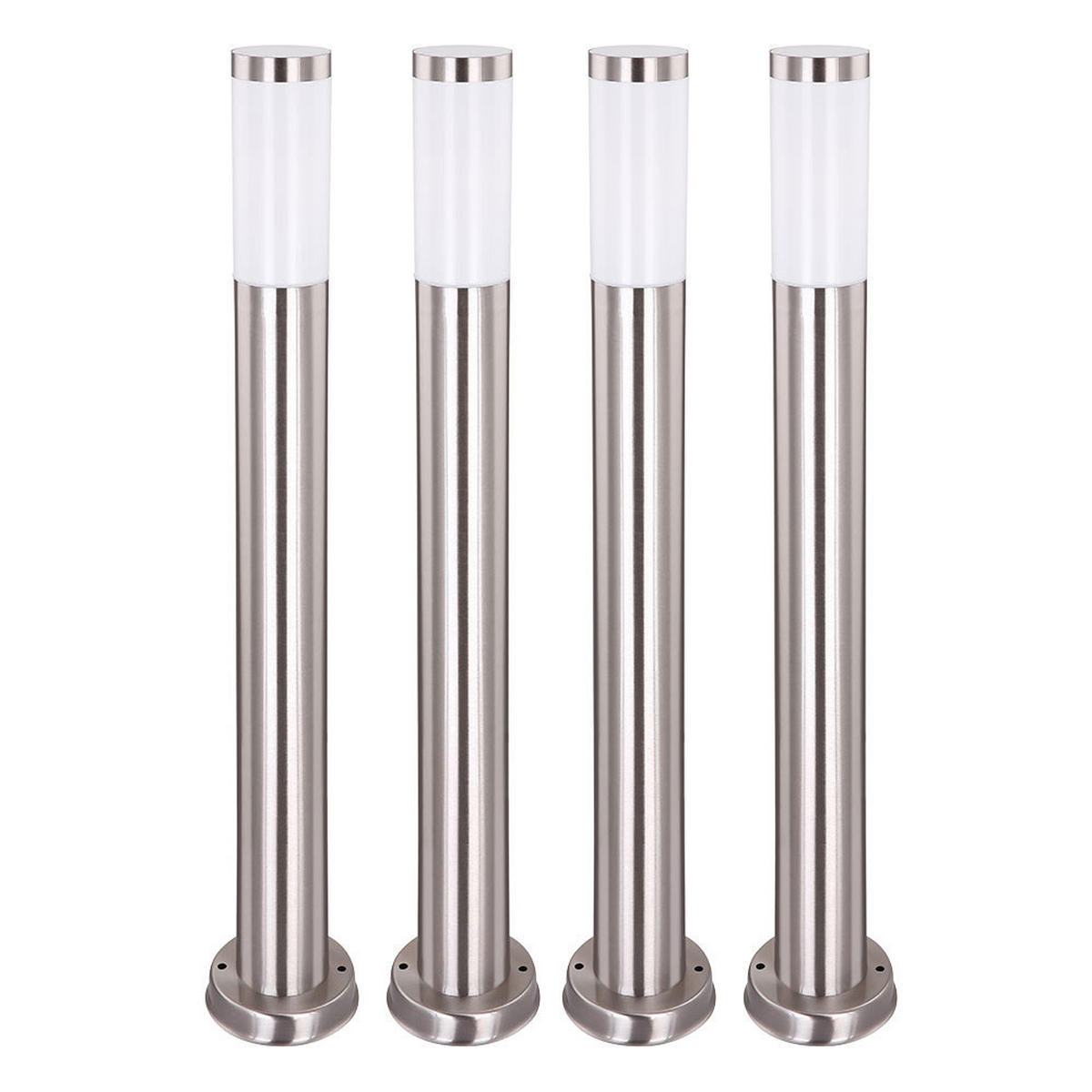 LED WEGELEUCHTE Edelstahl Silber 4er Set - Silberfarben, Metall (11/80/80cm) - Globo Lighting