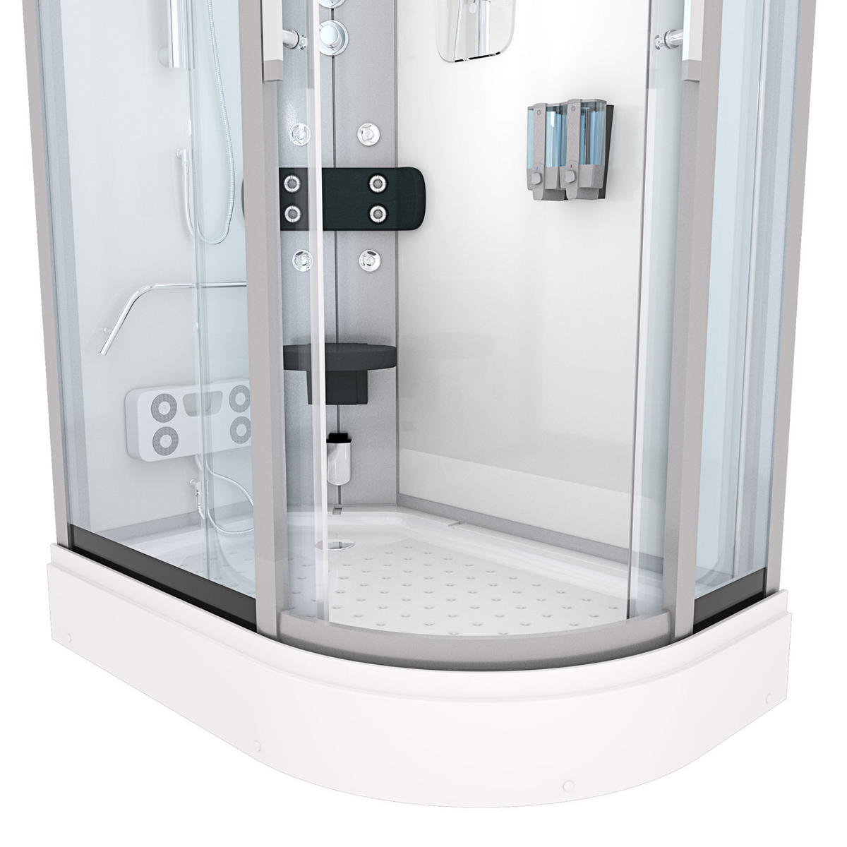 DUSCHE DampfduscheD60-70T3R Weiß 80x120 - Weiß, Glas/Kunststoff (80/120/215cm) - AcquaVapore by Sandra Jentho