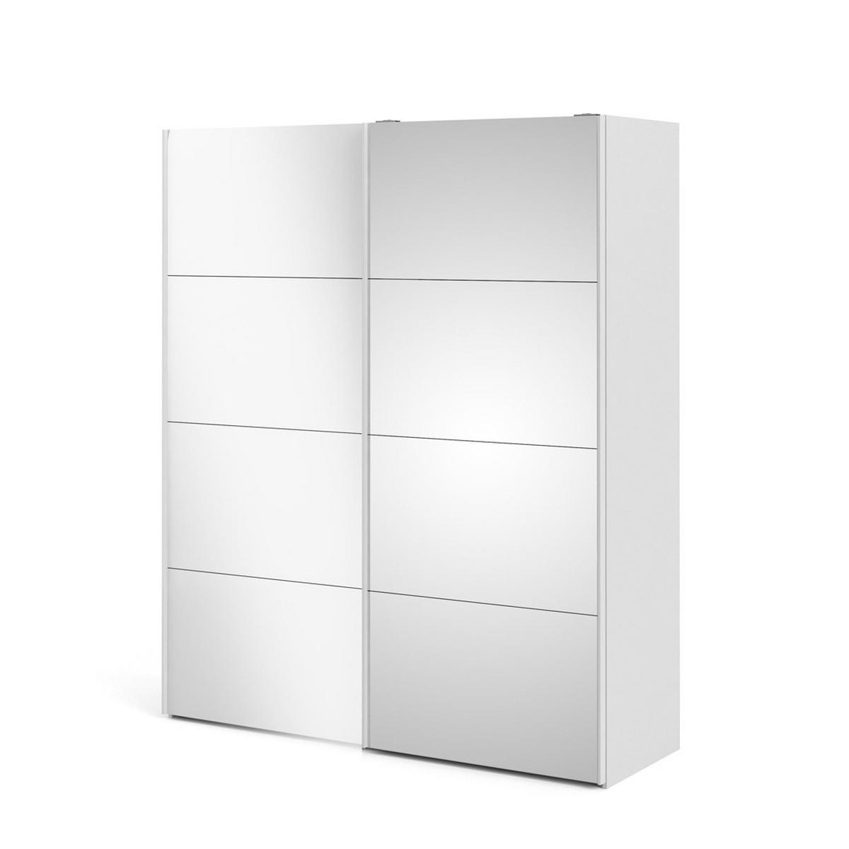 SCHWEBETÜRENSCHRANK weiß hochglanz - Weiß, Holzwerkstoff (183/221/61cm) - ebuy24