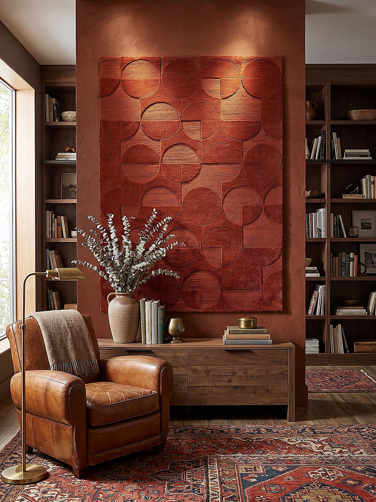 WOLLTEPPICH handgetuftet DEBEN, Kreis-Geometrie, Terrakotta, 200 x 290 cm - Orange, Textil (200/290cm) - KADIMA DESIGN