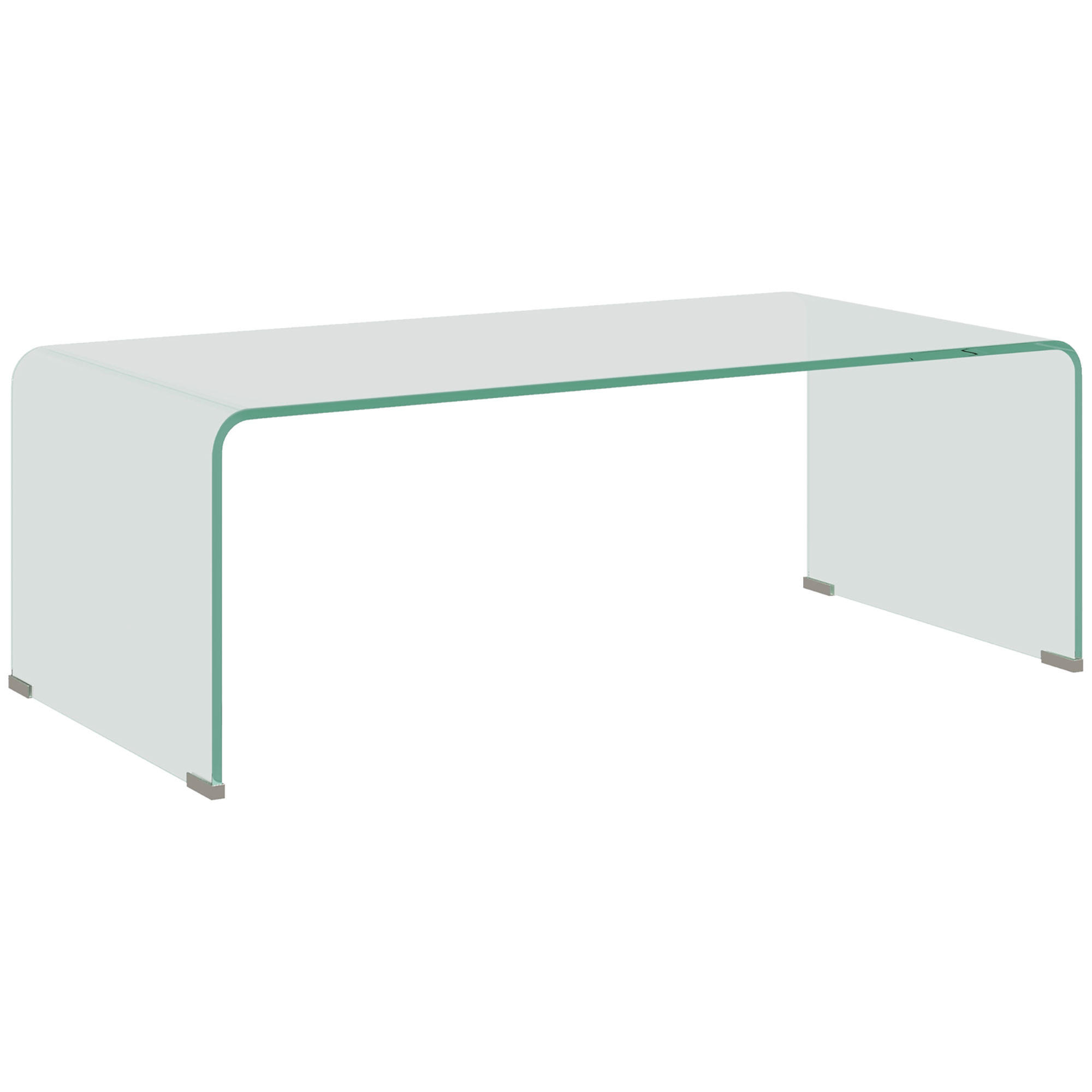 COUCHTISCH Gehärtetes Glas Transparent - Transparent, Glas (100/50/35cm) - HOMCOM
