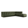 ECKSOFA Beidseitig Kunstleder Grün - Schwarz/Grün, Leder/Kunststoff (308/258cm) - Makamii