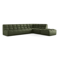 ECKSOFA Beidseitig Kunstleder Grün - Schwarz/Grün, Leder/Kunststoff (308/258cm) - Makamii