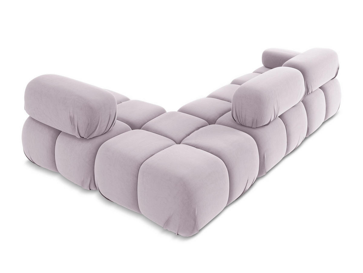 ECKSOFA Rechts Samt Stoff Violett - Lila/Flieder, Kunststoff/Textil (285/190cm) - Makamii