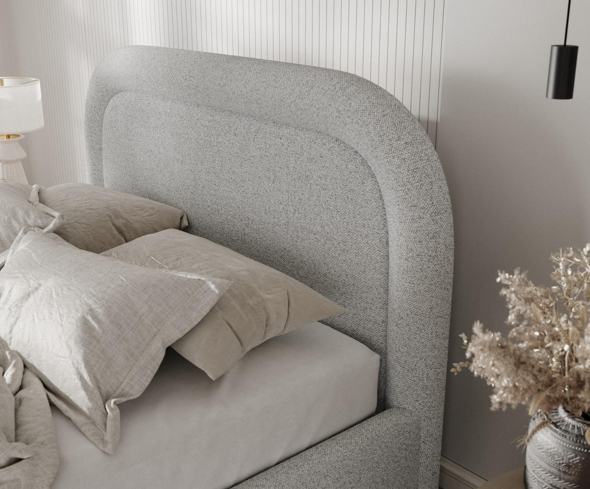 POLSTERBETT Zoya 160/200 cm Hellgrau im Riva Stoff - Hellgrau/Naturfarben, Holz/Holzwerkstoff (160/200cm) - AltaBeds