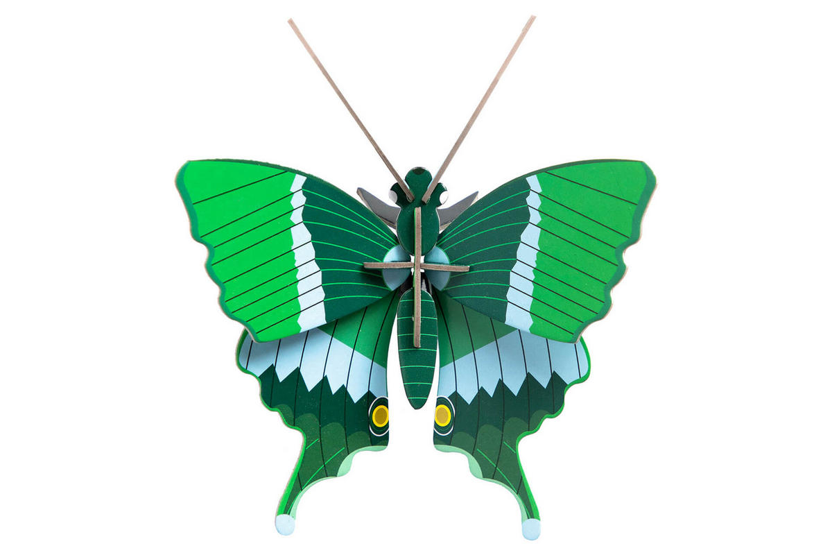 WANDDEKO Jade-Schmetterling 14/6 cm - Blau/Grün, Wellpappe (14/6/15cm) - KUNSTLOFT