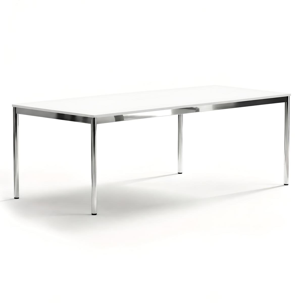SCHREIBTISCH VST1 200 x 75 cm Weiß – höhenverstellbar - Chromfarben/Weiß, Holzwerkstoff (200/75/75.5cm) - Versee