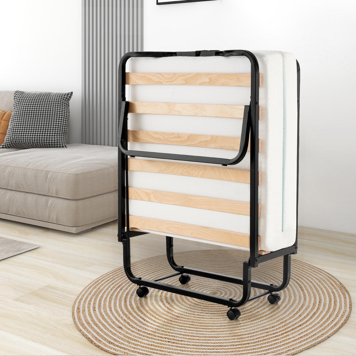 GASTEBETT Schwarz - Schwarz, Metall - COSTWAY