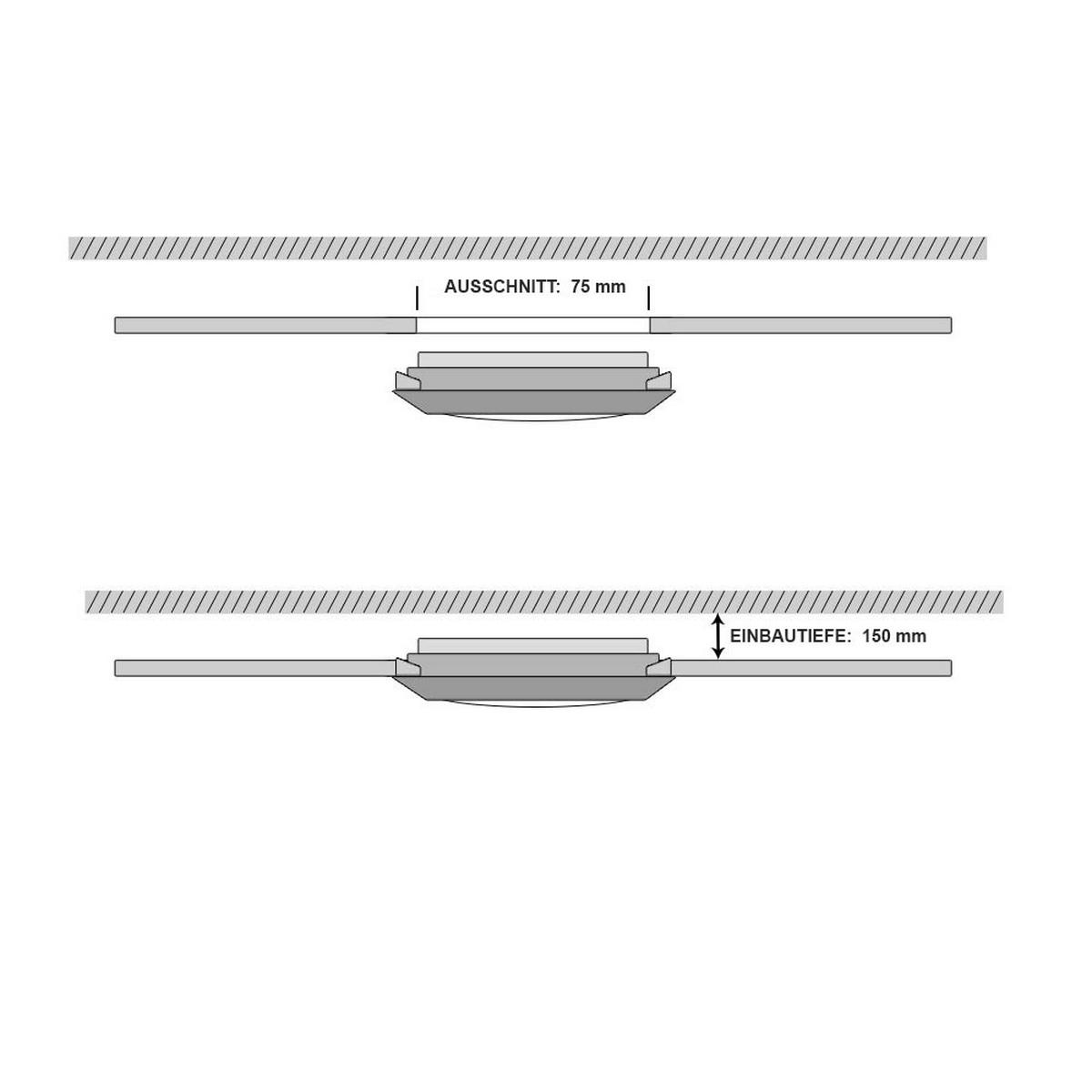LED EINBAUSTRAHLER Metall Weiß KANT 3er Set - Weiß, Metall (8.2/8.2/9.5cm)