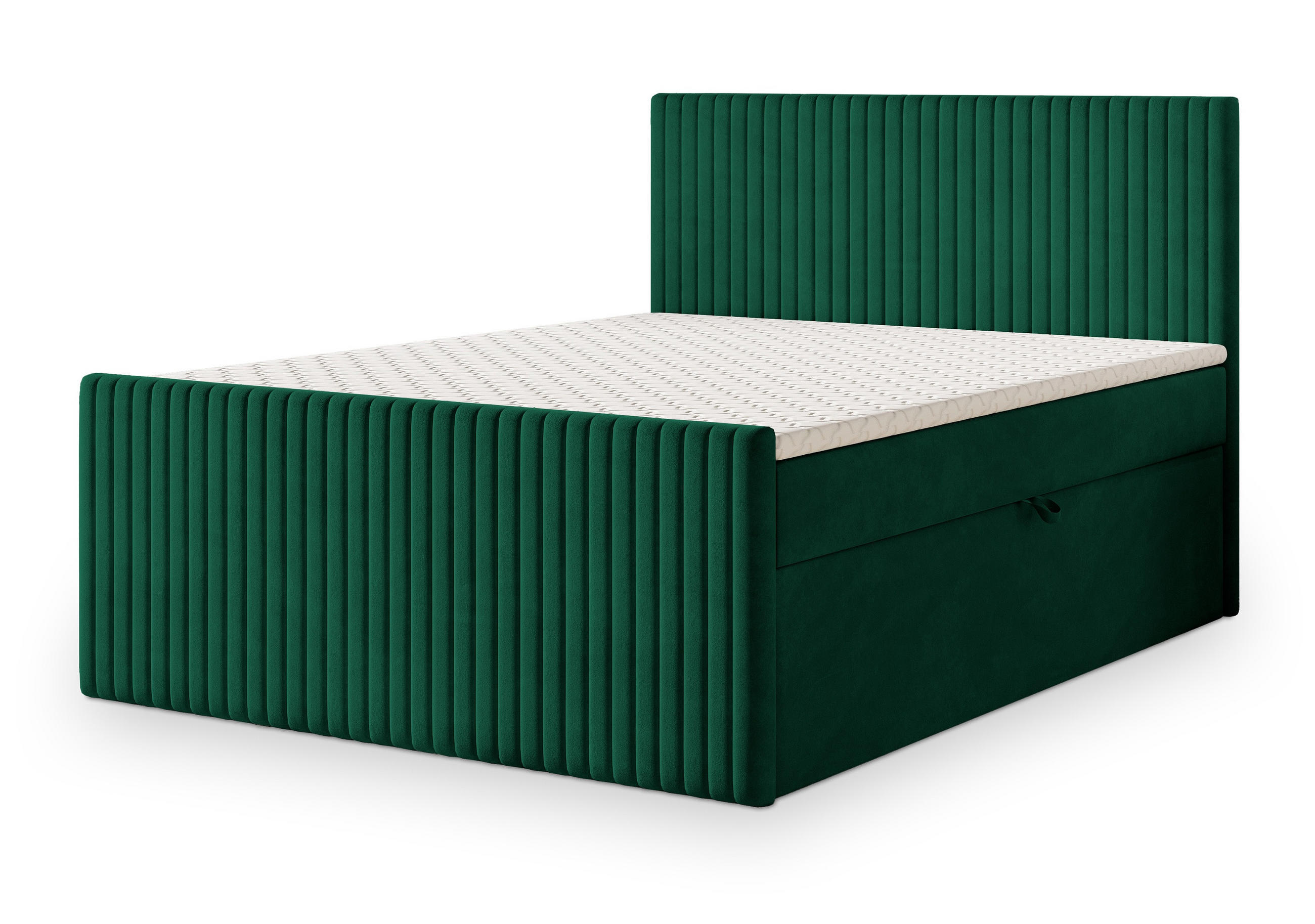 BOXBETT TERVAN 180x200 cm mit Matratze und Topper - Grün - Grün, Holz (180/200cm) - MASSENO