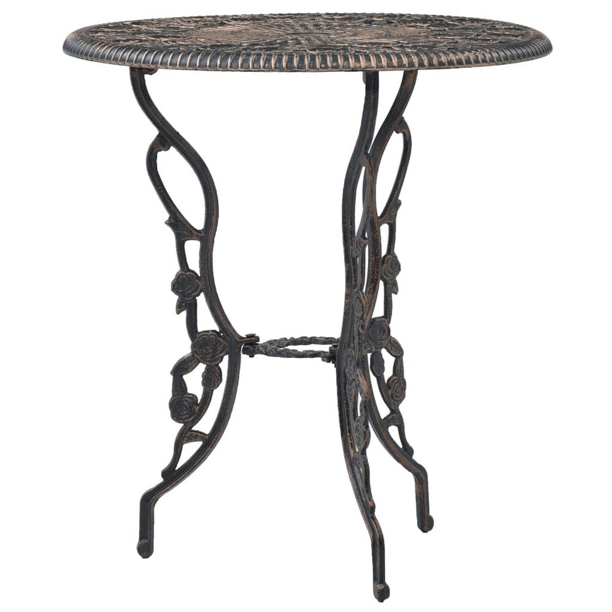 BISTRO-SET 3-teilig Aluminiumguss - Bronzefarben, Metall - vidaXL