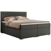 BOXBETT JASIR 200/200 - Dunkelgrau Kunstleder - H4 - Dunkelgrau, Holz/Textil (200/200cm) - MKS