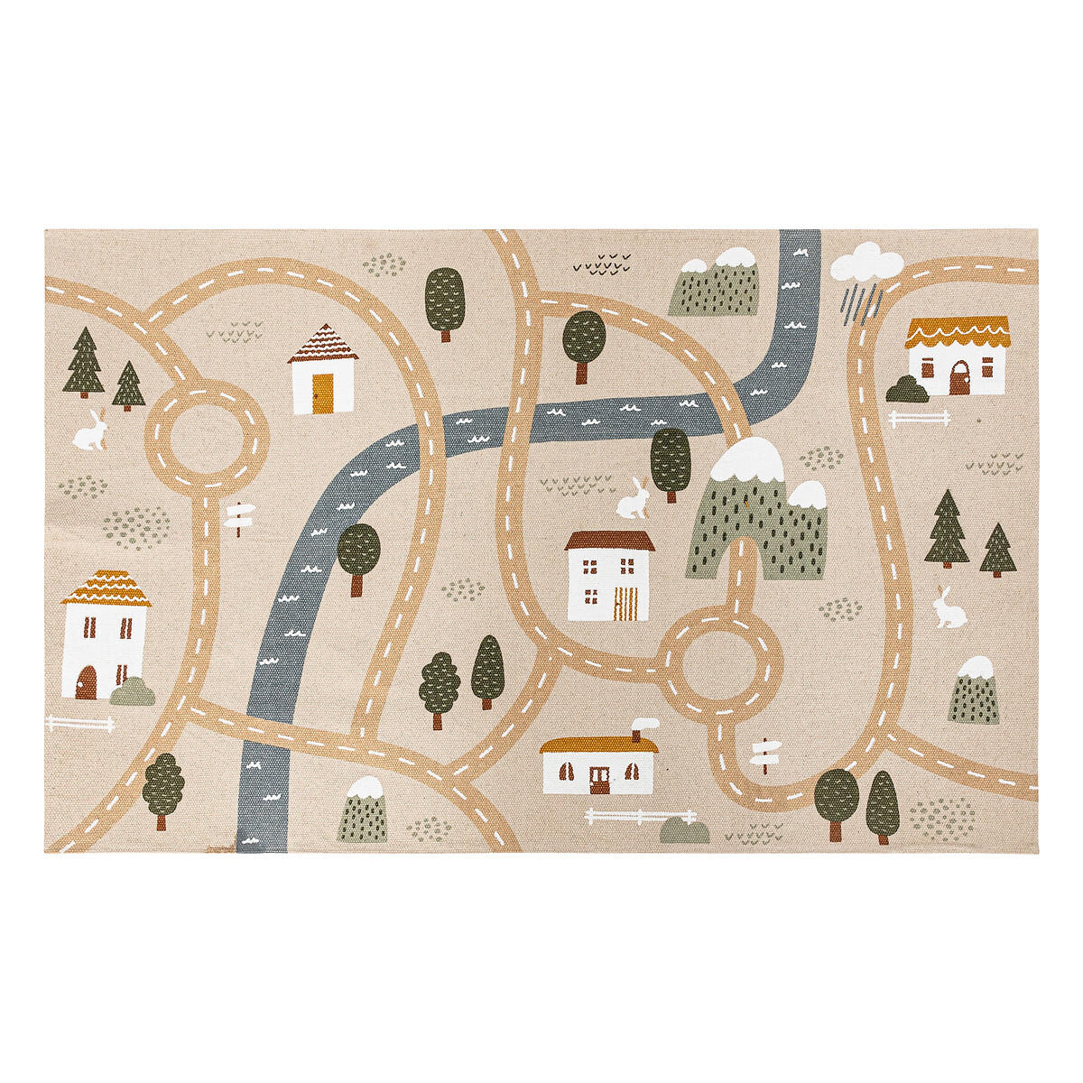 TEPPICH Roadmap 150/100/1 cm - Multicolor, Naturmaterialien (100/150cm) - Atmosphera for kids