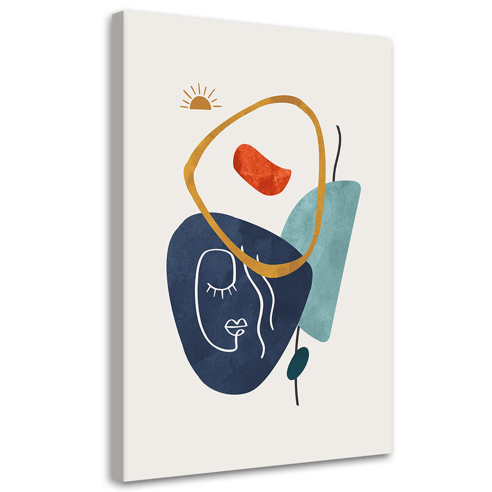 WANDBILD boho symbole und formen - Blau, Textil (40/60cm) - Feeby