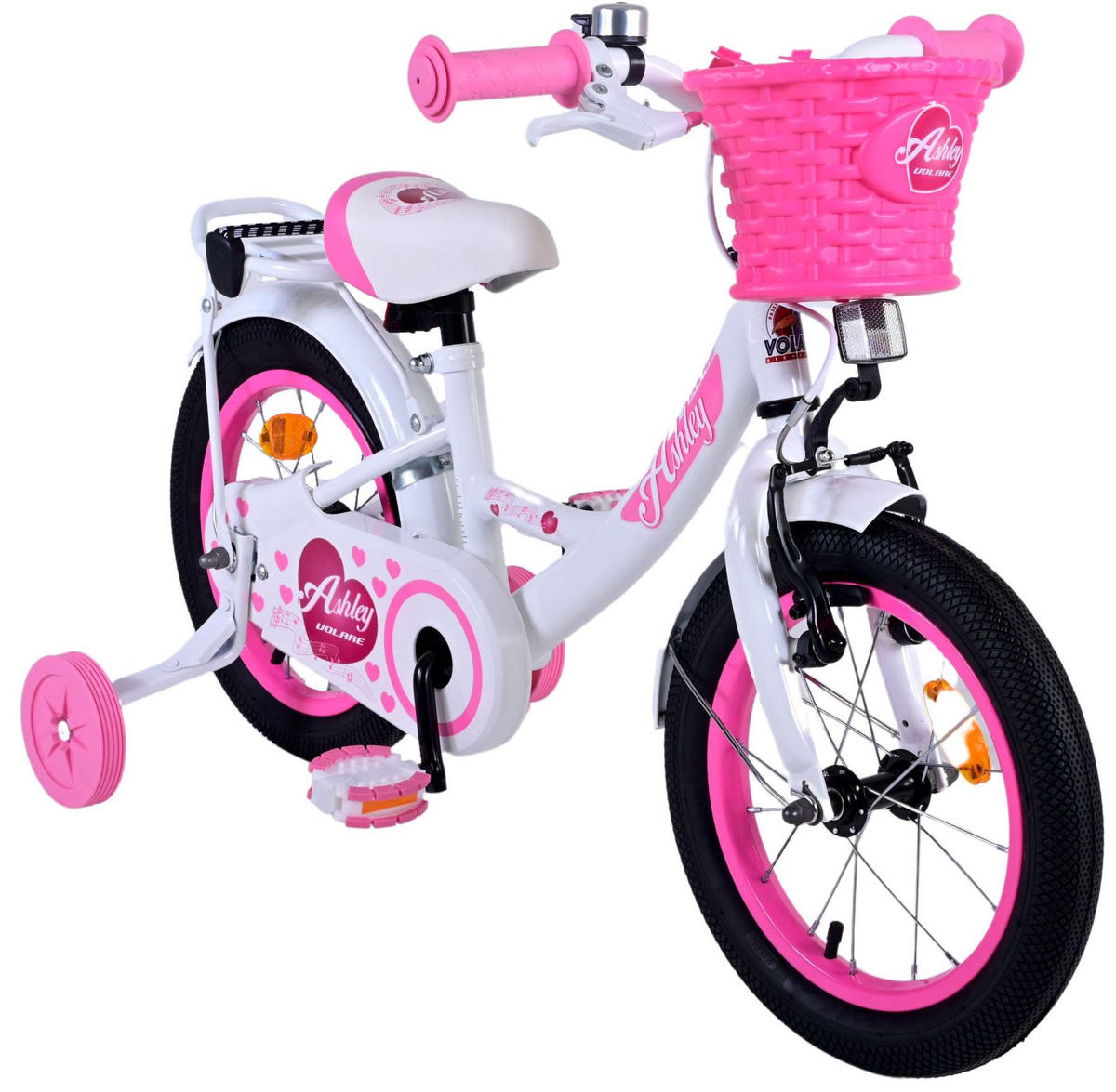 KINDERFAHRRAD Ashley - Mädchen - 14 Zoll - Rücktritt + Handbremse - Weiß - Weiß, Metall (46cm) - TPFSports