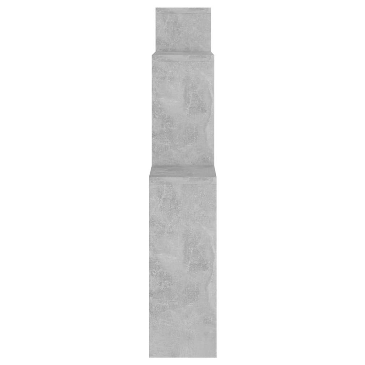 WANDREGAL mit 4 Offenen Fächern 80/15/78,5 cm aus Holzwerkstoff Betongrau - Hellgrau, Holz (80/78.5/15cm) - vidaXL