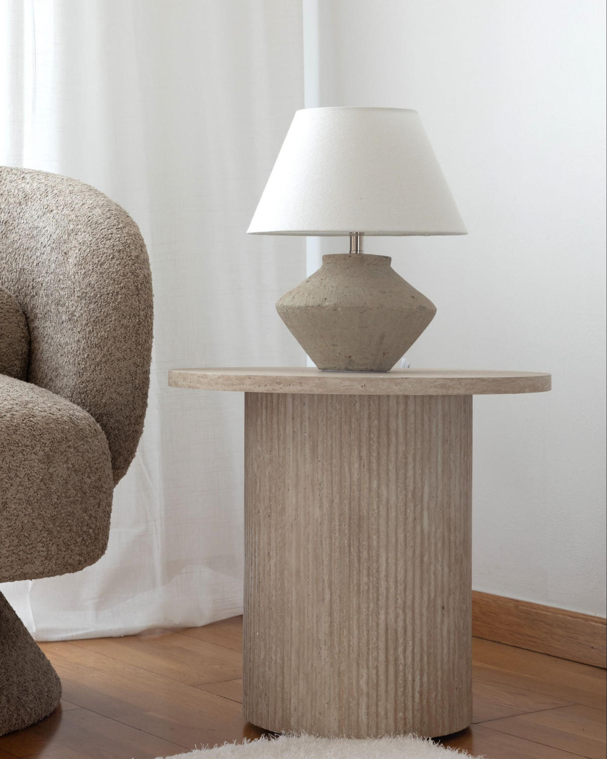 MĂSUȚĂ AUXILIARĂ bej Ammon - bej, compozit lemnos (50/50/46cm) - Beliani