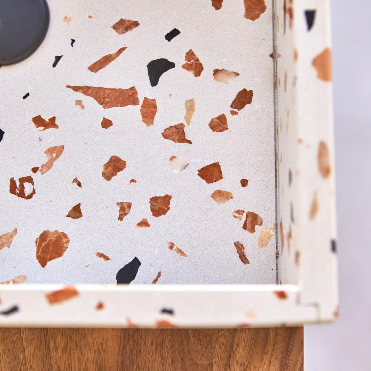 WASCHBECKEN Made Braun aus Premium-Terrazzo - Braun, Stein (40/13/40cm) - Tikamoon