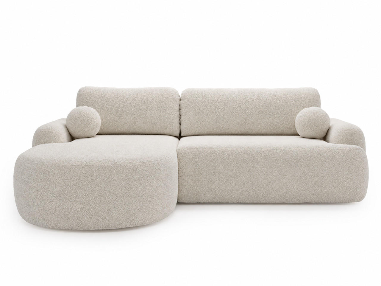 ECKSOFA Aurio weiß Links - Weiß, Holz/Textil (177/261cm) - Graingold