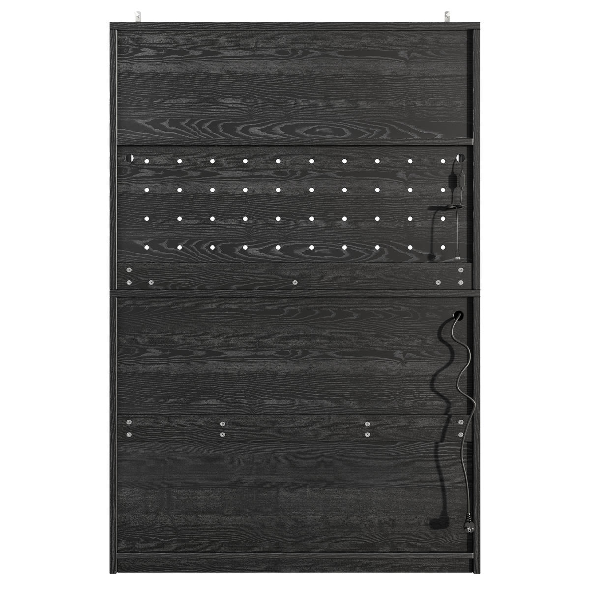BUFFET DE-38492 120/40/178 cm mit Acrylfront und Steckdosen Weiß - Schwarz, Holzwerkstoff (120/178/40cm) - ComfortXL