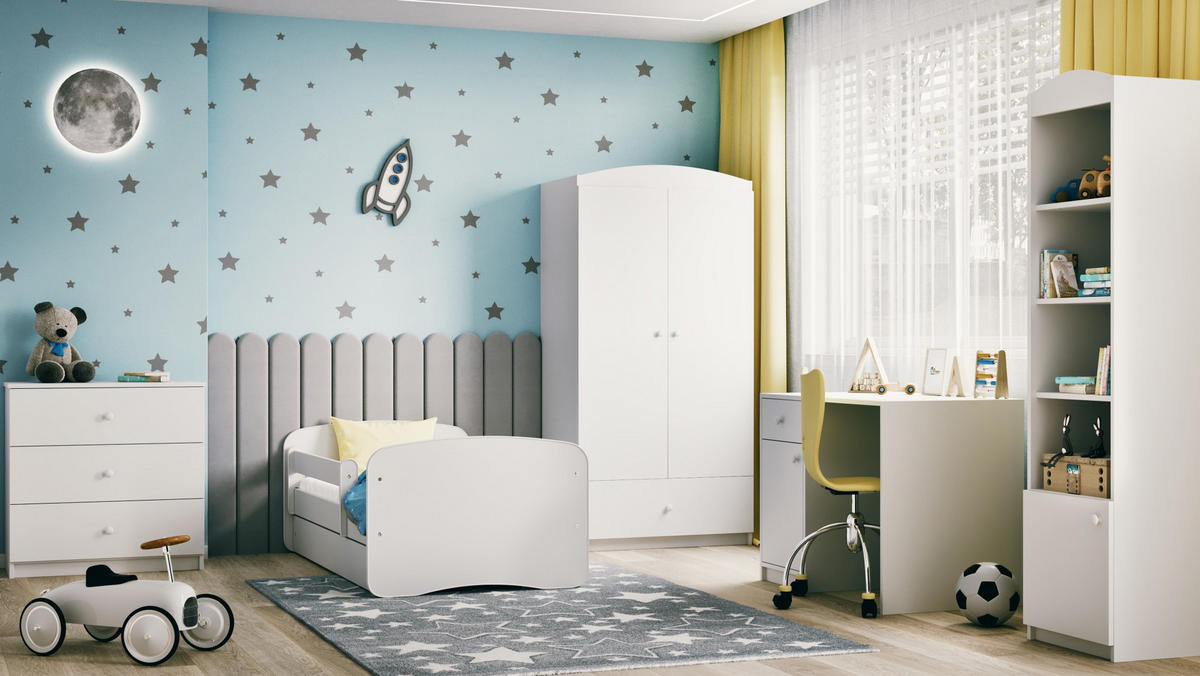 KINDERKLEIDERSCHRANK Basic - Weiß, Holzwerkstoff (90/175/52cm) - RAUMHIRSCH FURNITURE