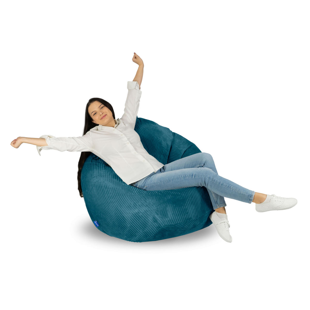 SITZSACK Classico Cord L petrol - Petrol, Textil (90/90/90cm) - Bruni