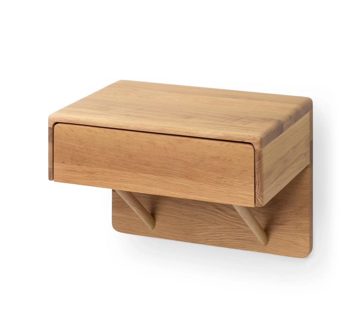 NACHTTISCH Frank H30, Eiche - Beige, Holz (40/30/30cm) - WOODEK