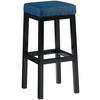 BARHOCKER Stoff Blau - Blau/Schwarz, Textil/Metall (37/83/37cm) - CLP