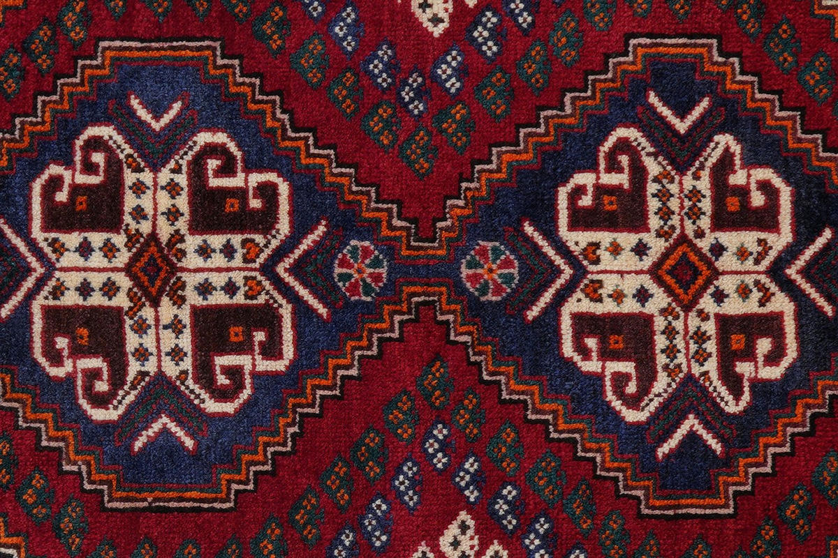 ORIENTTEPPICH handgeknüpft Gashgai Rot, Blau 153/104 cm Schurwolle - Blau/Rot, Textil (104/153cm) - Looma