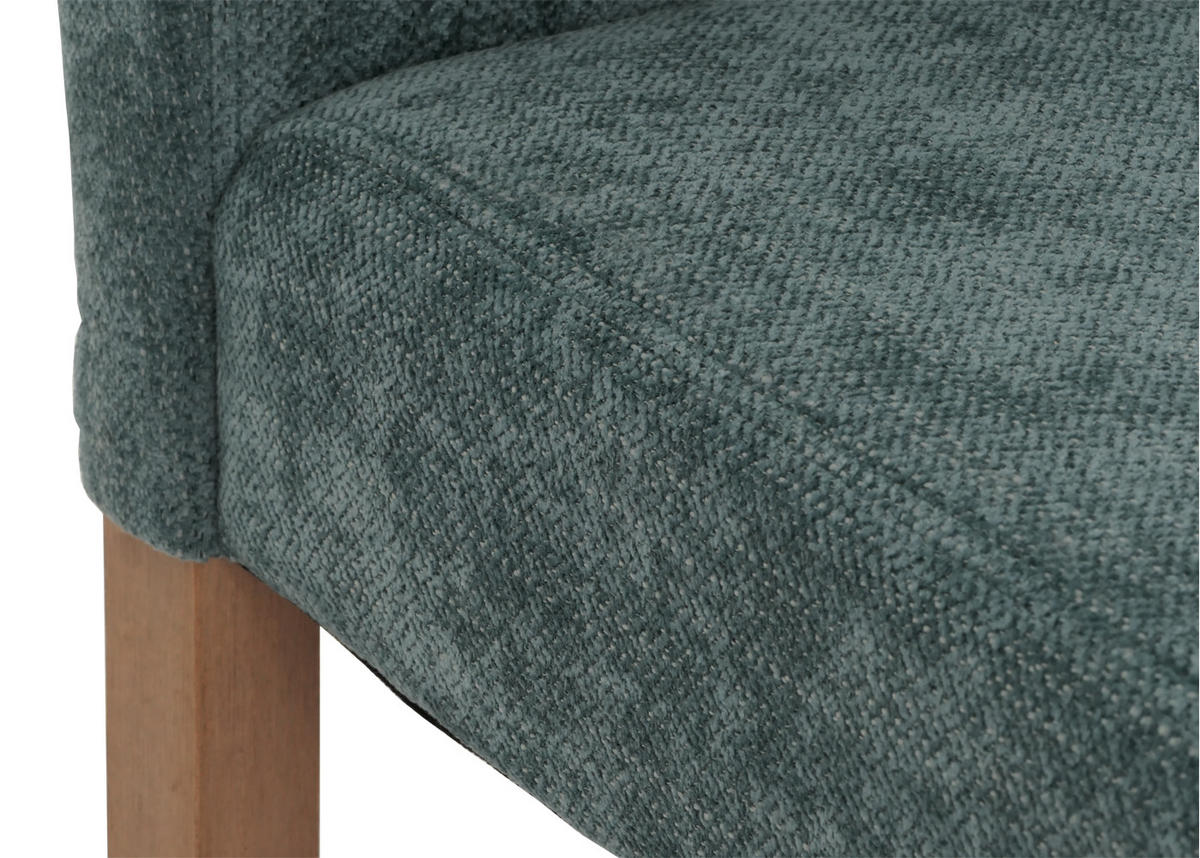 ESSZIMMERSTUHL 2er-Set klassisch und zeitlos 90x42x50cm Sitzhöhe 47cm Stoff/Textil Chenille Holz naturfarbene Beine Grün - Grün, Textil (42/90/50cm) - CHEFGASTRO