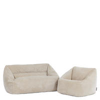 KINDERSOFA mit Sitzsack Sessel Cecilia - Beige, Textil (140/44/55cm) - icon