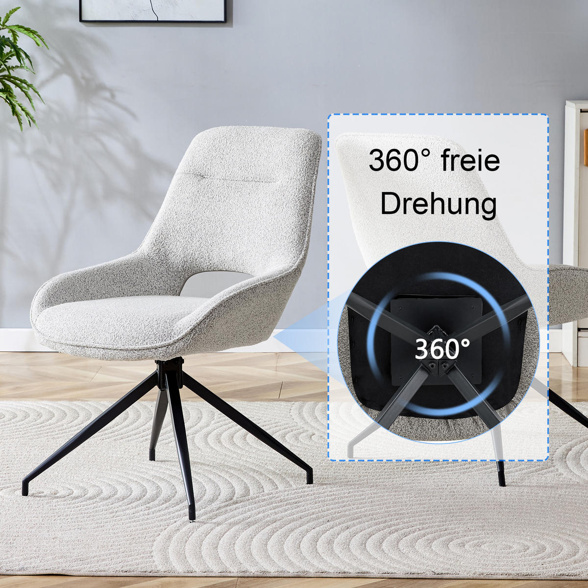 ARMLEHNSTUHL-SET DE-36556 2 Stück mit Stoffbezug und Metallbeinen Beigegrau - Grau, Metall (50/87/50cm) - ComfortXL